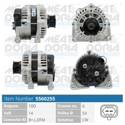 Alternator/Dynamo Meat Doria 5560255