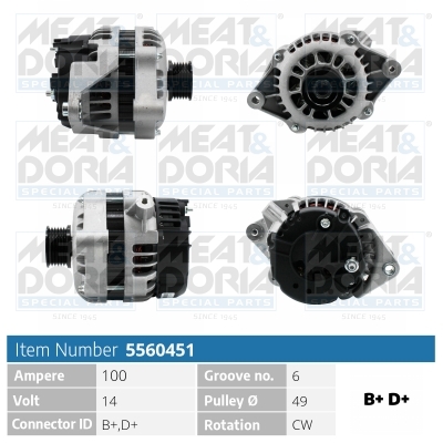 Alternator/Dynamo Meat Doria 5560451