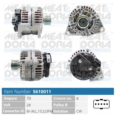 Alternator/Dynamo Meat Doria 5610011