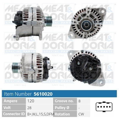 Alternator/Dynamo Meat Doria 5610020