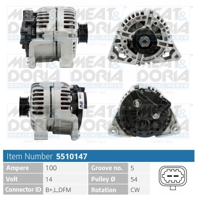 Alternator/Dynamo Meat Doria 5510147