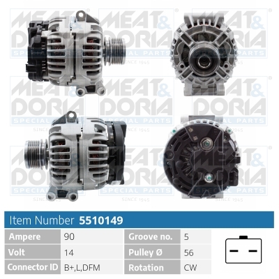 Alternator/Dynamo Meat Doria 5510149