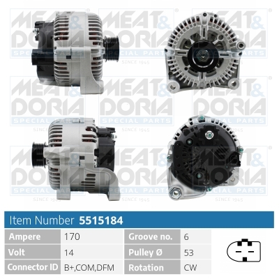 Alternator/Dynamo Meat Doria 5515184