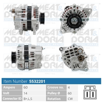 Alternator/Dynamo Meat Doria 5532201