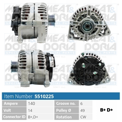 Alternator/Dynamo Meat Doria 5510225