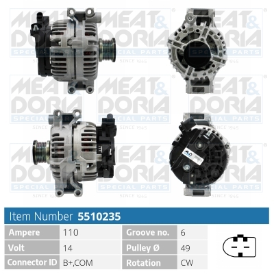Alternator/Dynamo Meat Doria 5510235