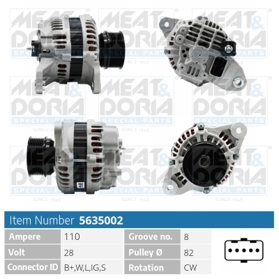 Alternator/Dynamo Meat Doria 5635002