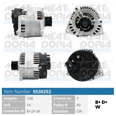 Alternator/Dynamo Meat Doria 5530252
