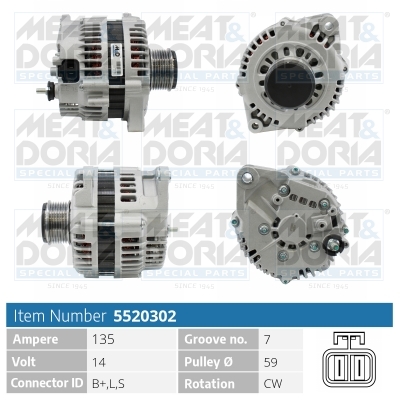 Alternator/Dynamo Meat Doria 5520302