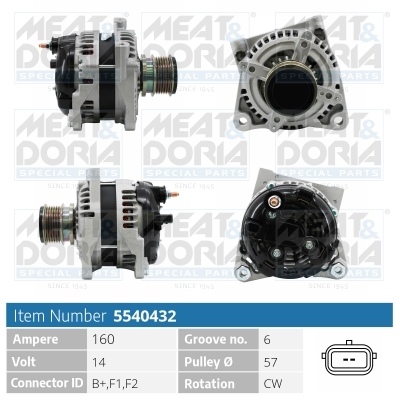 Alternator/Dynamo Meat Doria 5540432