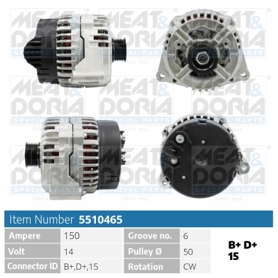 Alternator/Dynamo Meat Doria 5510465