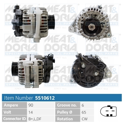 Alternator/Dynamo Meat Doria 5510612