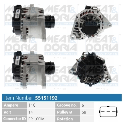 Dynamo / Alternator Meat Doria 55151192