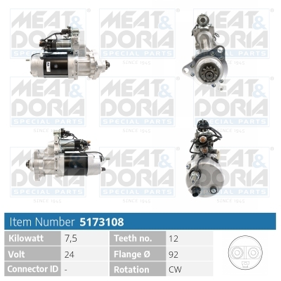 Startmotor / Starter Meat Doria 5173108