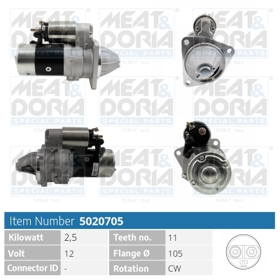 Startmotor / Starter Meat Doria 5020705