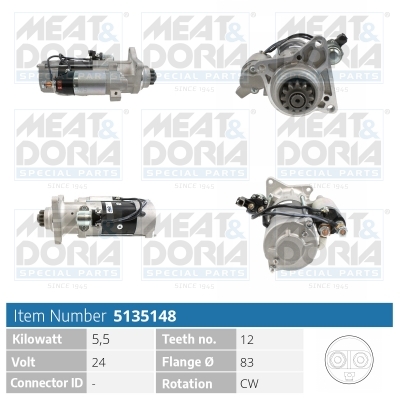 Startmotor / Starter Meat Doria 5135148