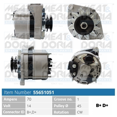 Alternator/Dynamo Meat Doria 55651051