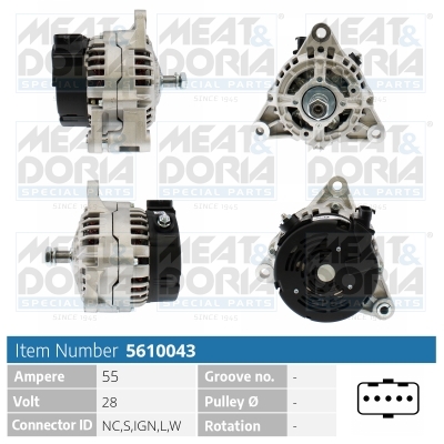 Dynamo / Alternator Meat Doria 5610043