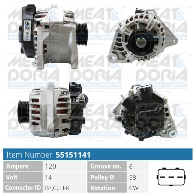 Alternator/Dynamo Meat Doria 55151141