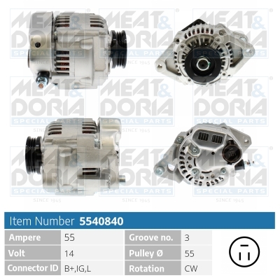 Alternator/Dynamo Meat Doria 5540840