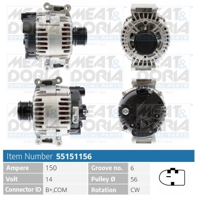 Alternator/Dynamo Meat Doria 55151156