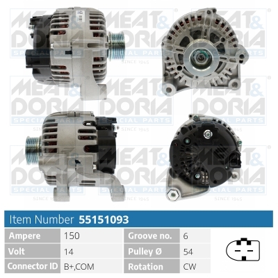 Alternator/Dynamo Meat Doria 55151093