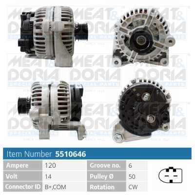 Alternator/Dynamo Meat Doria 5510646