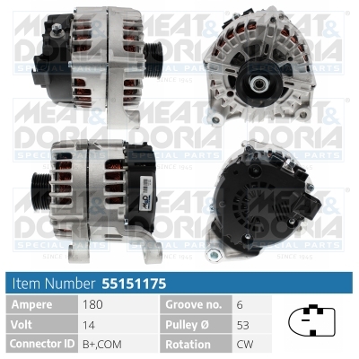 Alternator/Dynamo Meat Doria 55151175