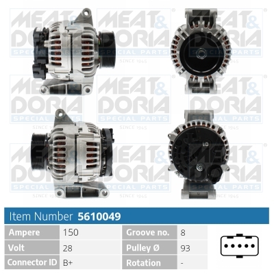 Dynamo / Alternator Meat Doria 5610049