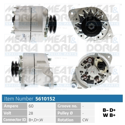 Alternator/Dynamo Meat Doria 5610152