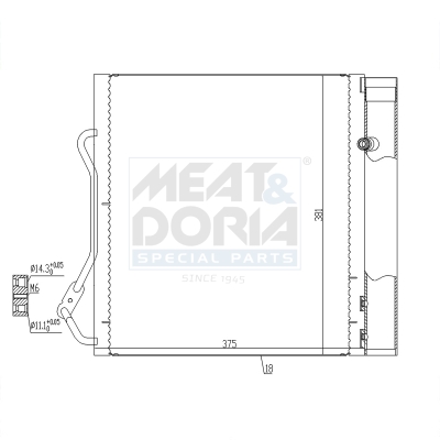 Condensor, airconditioning Meat Doria 991049