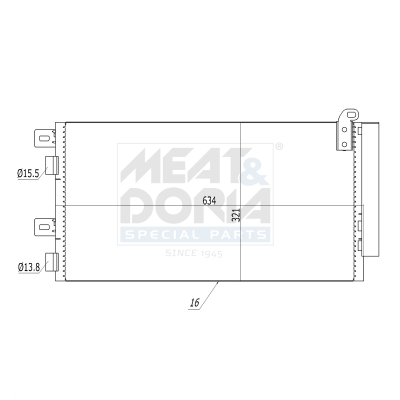 Condensor, airconditioning Meat Doria 991059