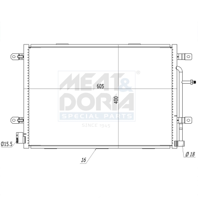 Condensor, airconditioning Meat Doria 991060