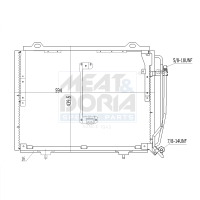 Condensor, airconditioning Meat Doria 991087