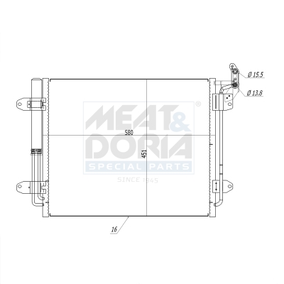 Condensor, airconditioning Meat Doria 991184