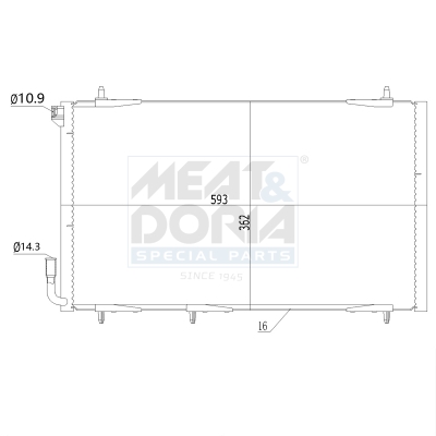 Condensor, airconditioning Meat Doria 991172
