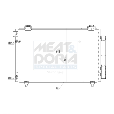 Condensor, airconditioning Meat Doria 991181