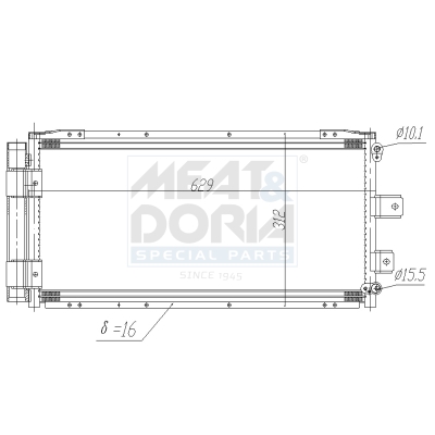 Condensor, airconditioning Meat Doria 991190