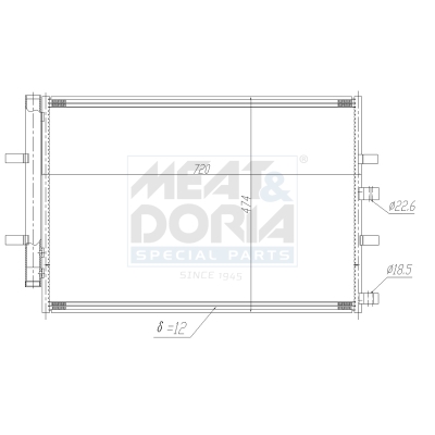 Condensor, airconditioning Meat Doria 991194