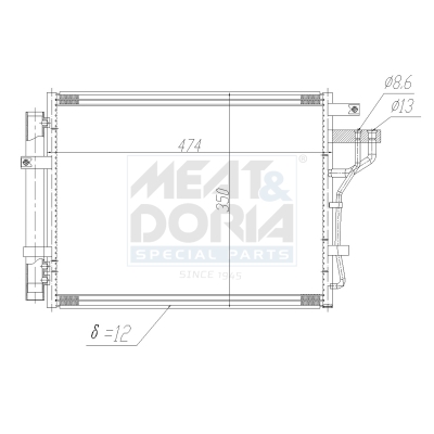 Condensor, airconditioning Meat Doria 991195
