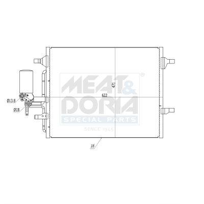 Condensor, airconditioning Meat Doria 991211