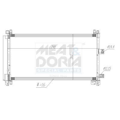 Condensor, airconditioning Meat Doria 991275
