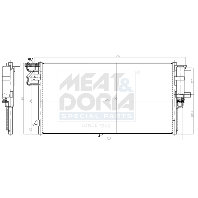 Condensor, airconditioning Meat Doria 991278