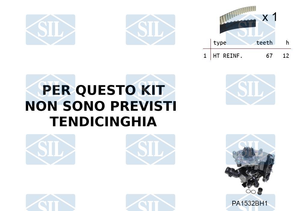 Distributieriem kit inclusief waterpomp Saleri K1PA1532BH1