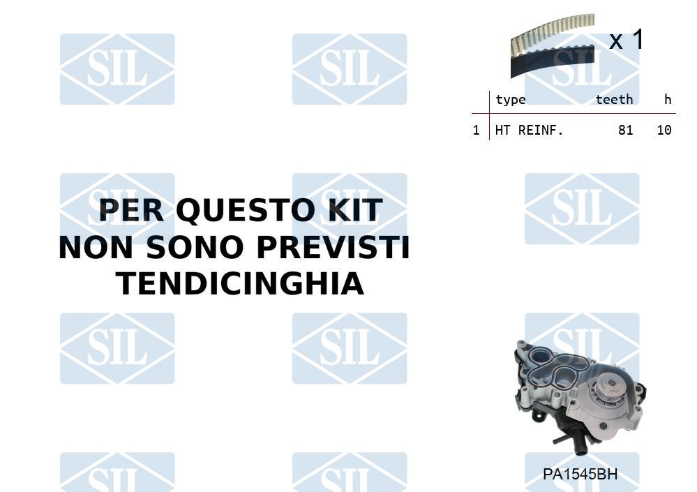 Distributieriem kit inclusief waterpomp Saleri K1PA1545BH