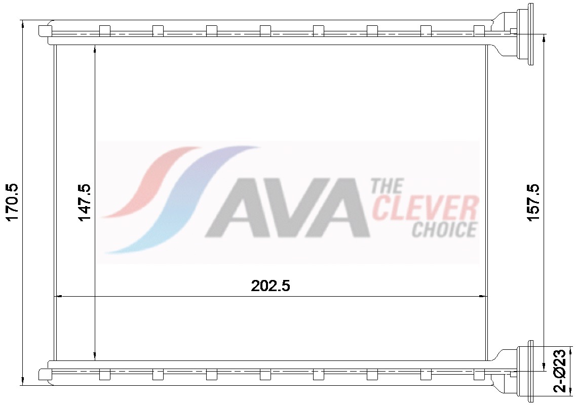 Kachelradiateur, interieurverwarming Ava Cooling AL6160