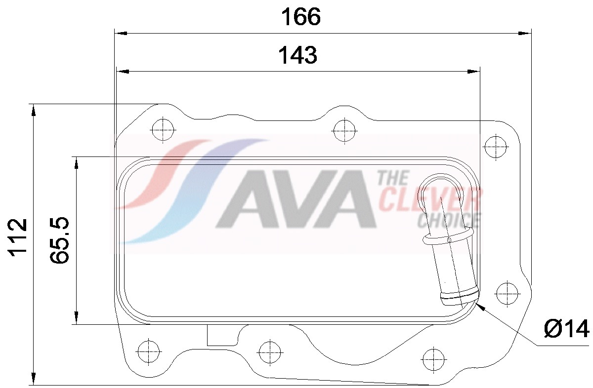 Oliekoeler, motorolie Ava Cooling AU3367