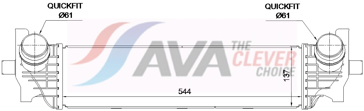 Intercooler, inlaatluchtkoeler Ava Cooling BW4662