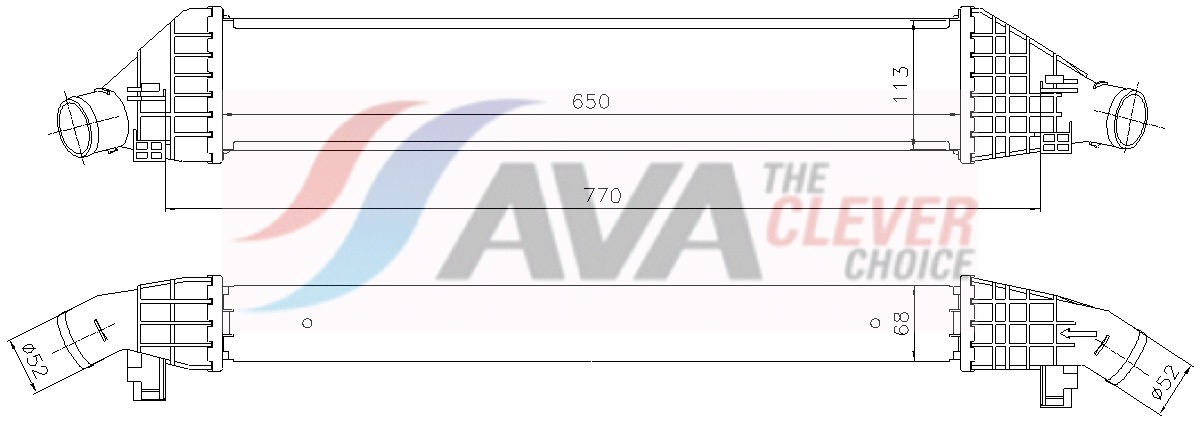 Intercooler, inlaatluchtkoeler Ava Cooling FT4493