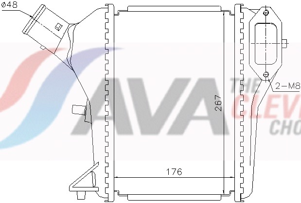 Intercooler, inlaatluchtkoeler Ava Cooling HD4344
